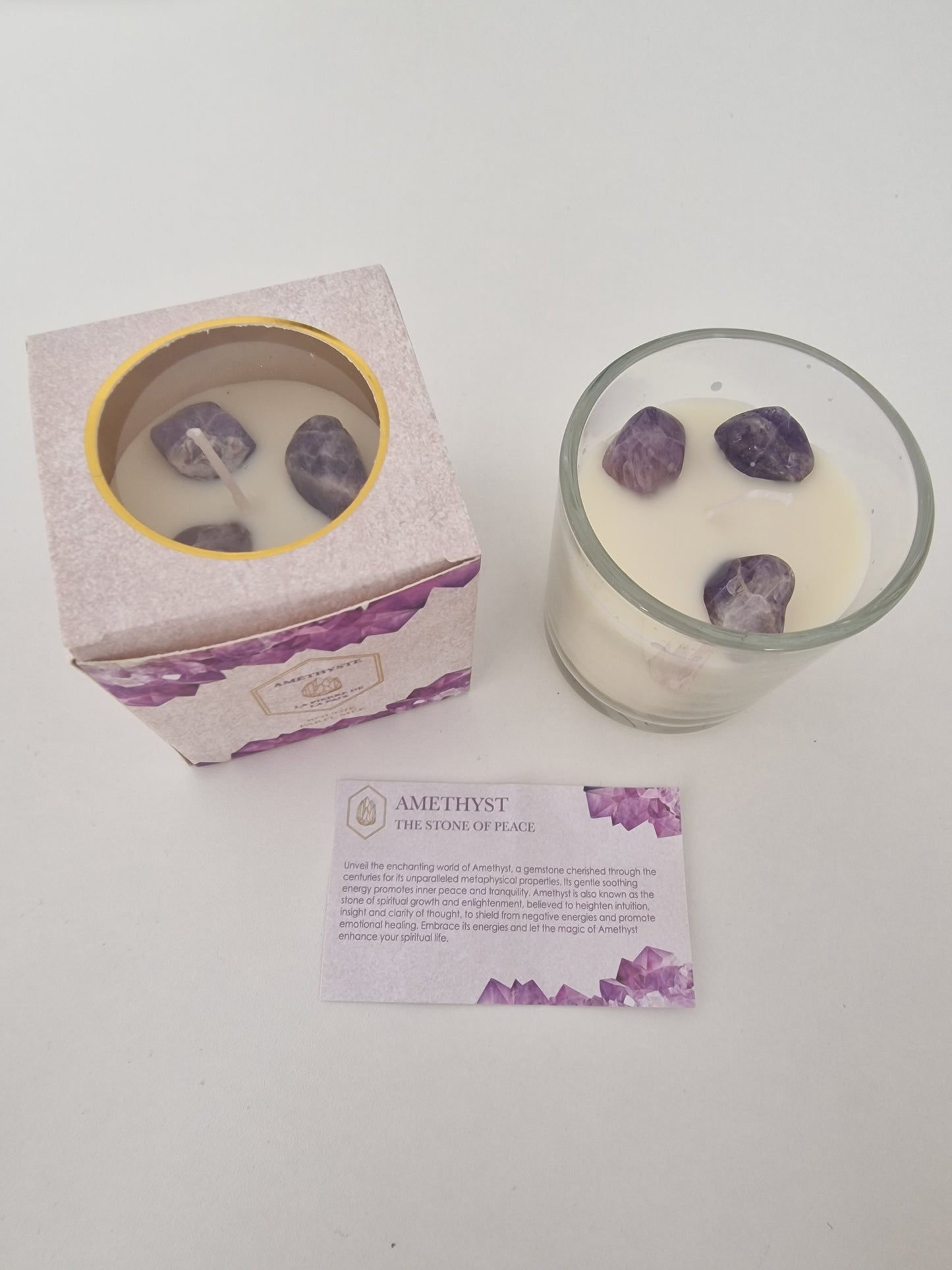 Amethyst Crystal Candle